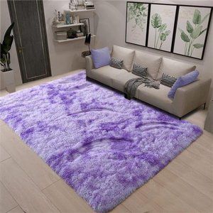 Purple Super Soft Area Rugs Fluffy Carpet